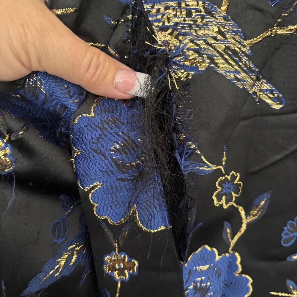 Cloudstyle Mens 2 Piece Floral Dress Suit Blue Gold Tuxedo Jacket Pants Medium